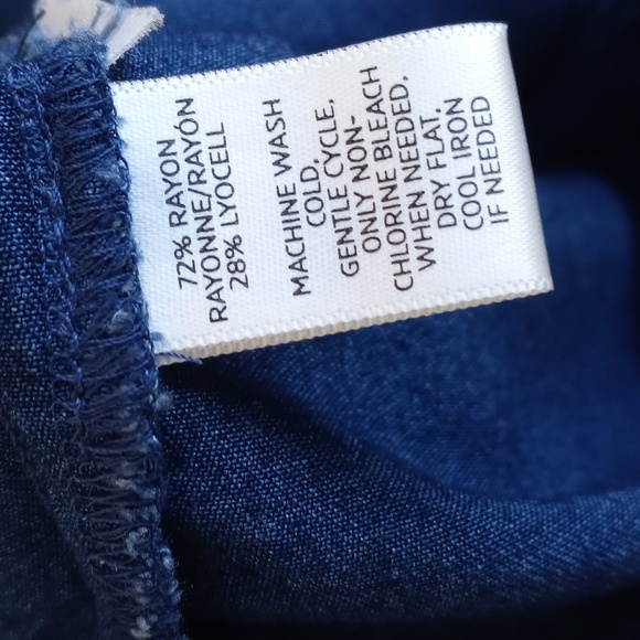 LOFT Deep Royal Blue Rayon Button-Up Long Sleeve Shirt SP - Picture 8 of 11